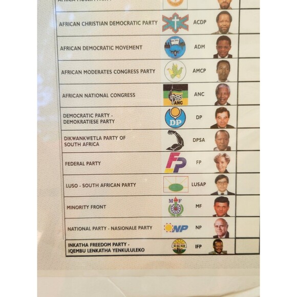 South African 1994 Voting Ballot Election Mandela W Certificate Of Authenticity - Picture 6 of 16